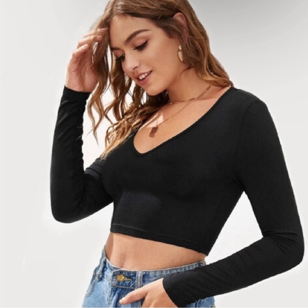 Aéropostale Ribbed Cropped Long-Sleeve